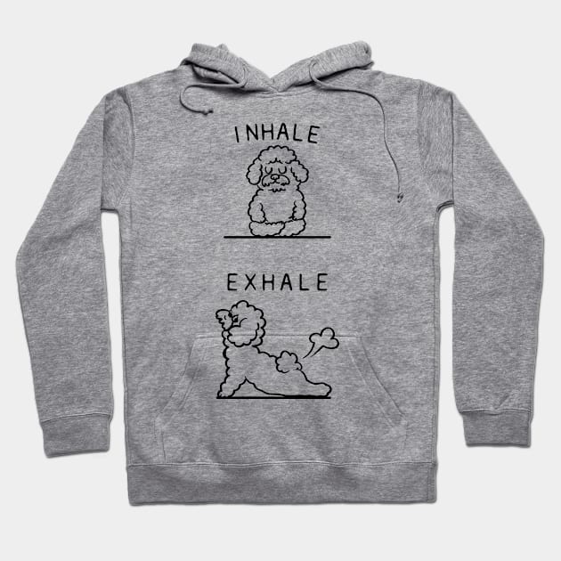 Inhale Exhale Bichon Frise Hoodie by huebucket